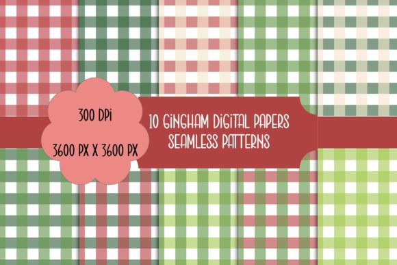 10 Red and Green Gingham Patterns for Local Business Branding