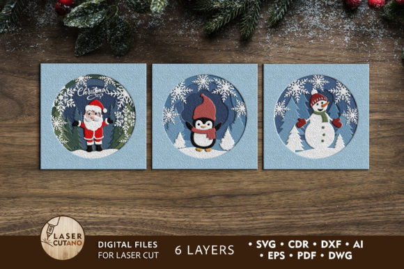 3D Christmas Set for Kids Cut Files for Winter Amp Projects