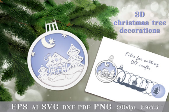 3D Christmas Tree Decoration SVG for Festive Branding