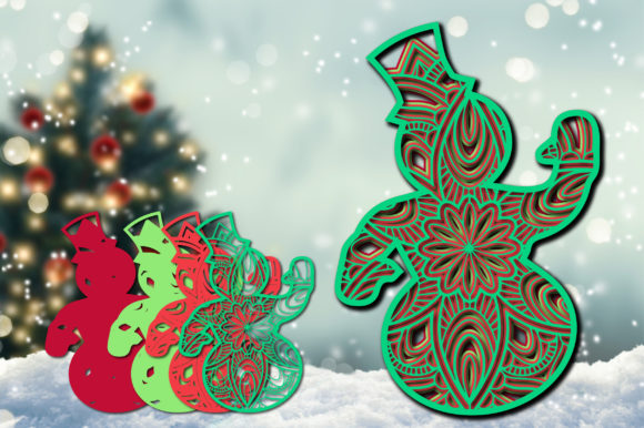 3D Layered Christmas Snowman File for Holiday Content