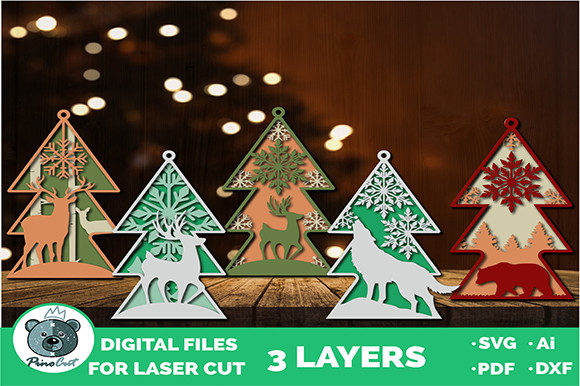 3D Layered Christmas Tree Ornaments for Winter Amp Branding