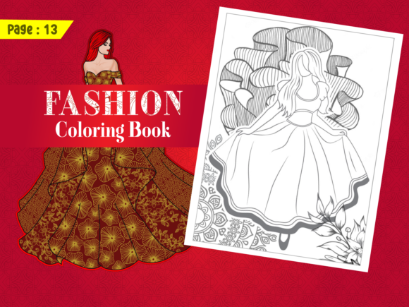 Beautiful Adult Fashion Coloring Page for Branding and Marketing