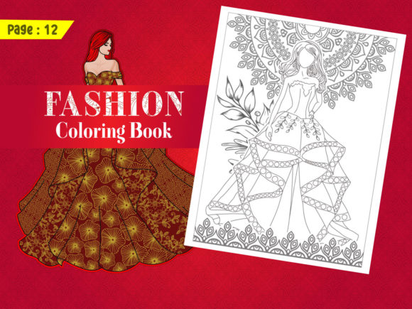 Beautiful Fashion Model Coloring Page for Local Business Branding