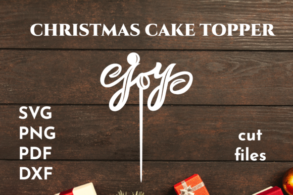 Christmas Cake Topper Joy SVG Laser for Festive Craft Projects