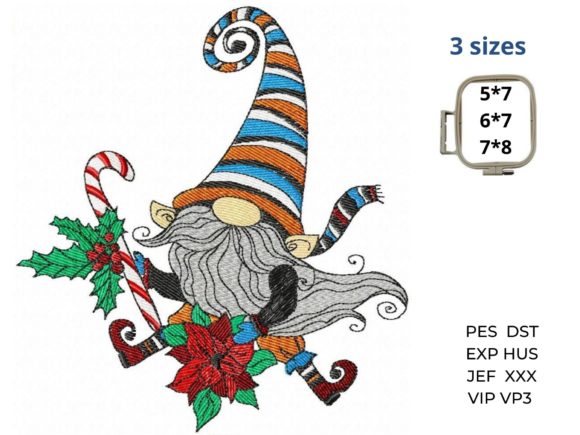 Christmas Gnome with Poinsettia for Branding and Marketing
