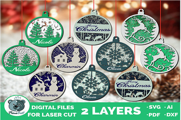 Christmas Ornaments Bundle for Glowforge - Winter Amp Design Asset Review