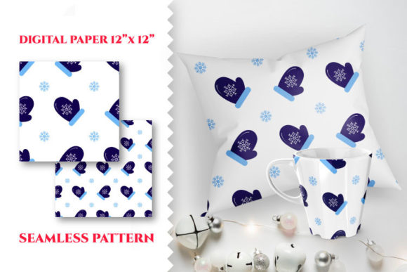 Digital Paper Mittens with Snowflakes Review