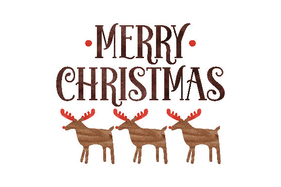 Merry Christmas with Watercolor Reindeer