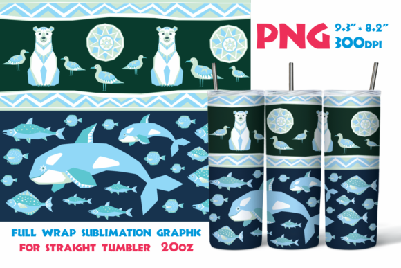 Polar Bear-Straight Tumbler 20oz Design for Crafts
