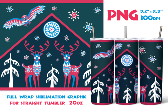 Reindeer and Polar Owl-Straight Tumbler Crafts