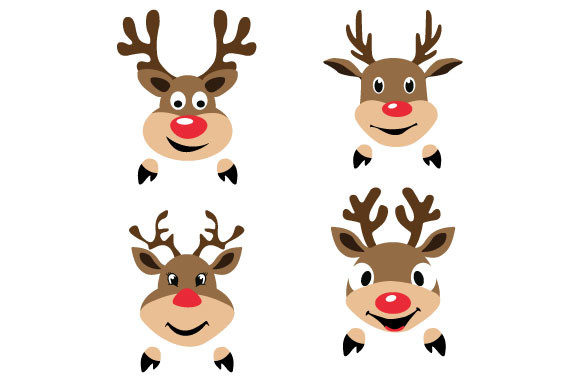 Reindeer Face SVG for Print Templates and Digital Products