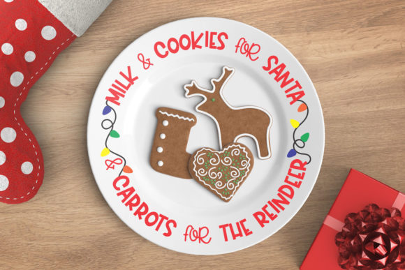 Santa Cookie Plate Graphic Design Asset for Crafts