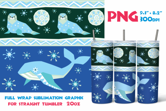Seal and Whale-Straight Tumbler 20oz for Crafts