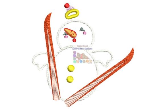 Snowman Ski Jump Christmas Graphic Design