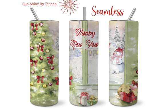Winter Holiday Tumbler Print Templates for Local Business Branding